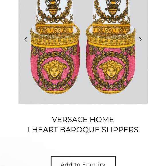 Versace Pink and Gold Medusa Slippers - Picture 9 of 12